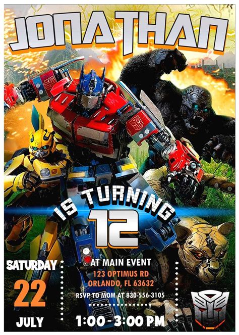 birthday invitation transformers|transformer birthday invitations ideas.